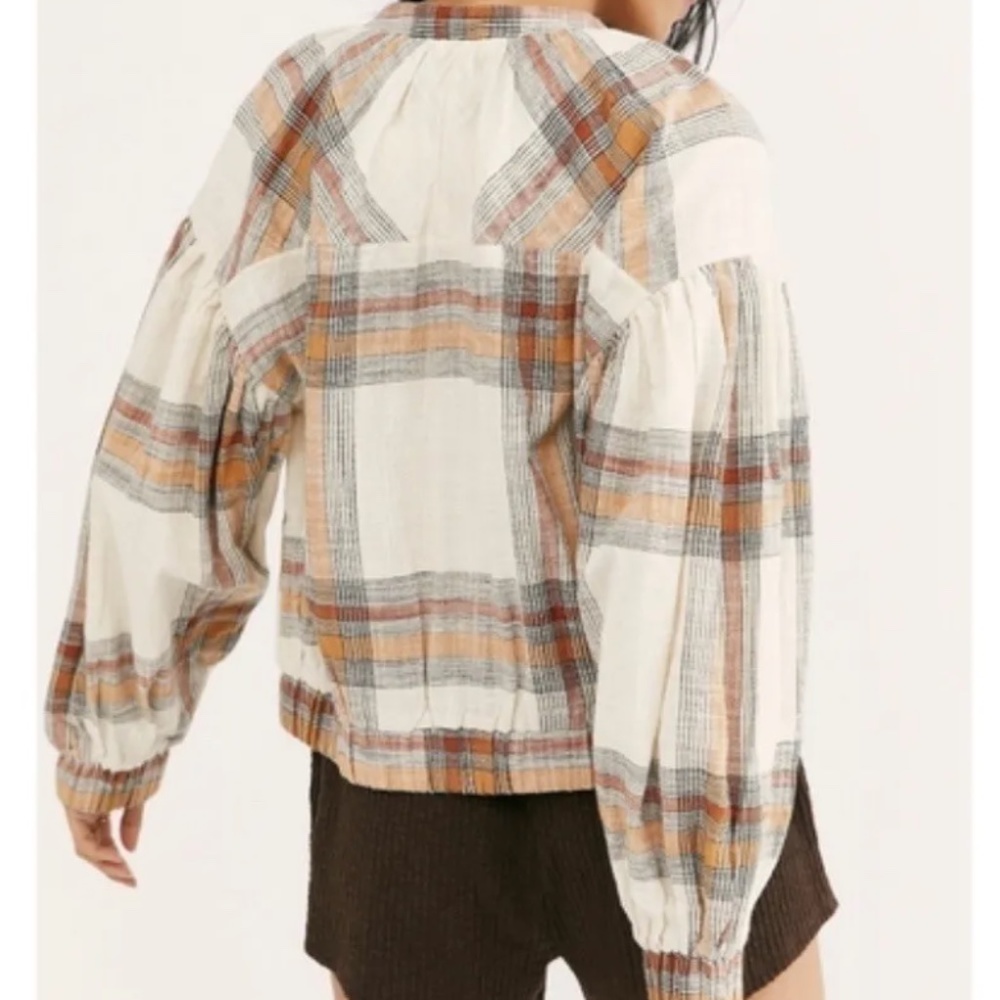 Free People Mattie Plaid Bomber Jacket - Picture 4 of 6